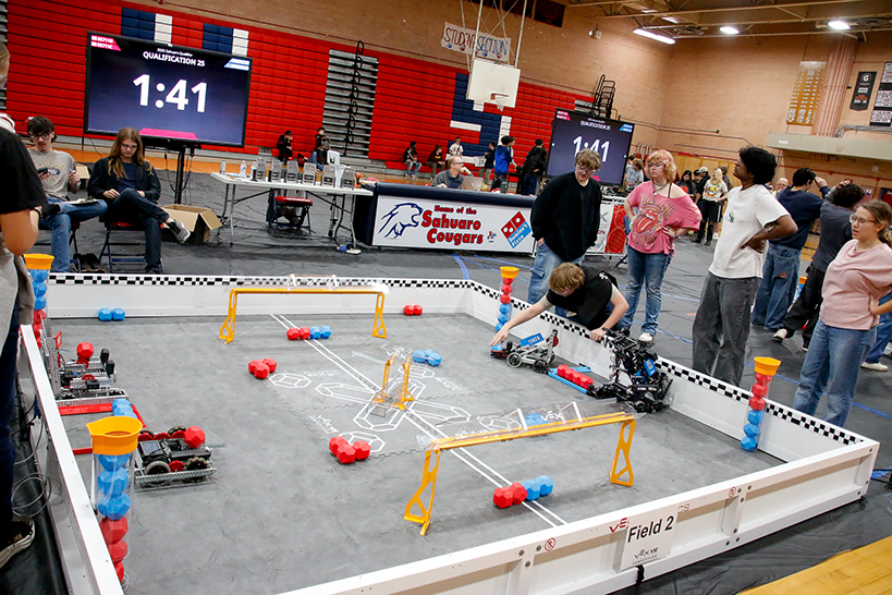 A corral with robots